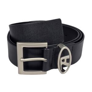 ARIOSE BLACK LEATHER BELT – SILVER BUCKLE – UNISEX – MINIMALIST FASHION